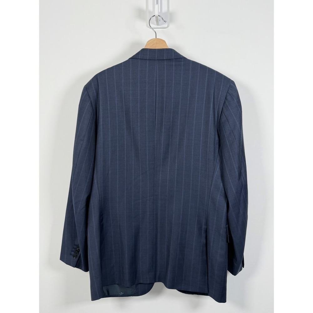 Isaia Napoli Blazer Mens 42R Blue Pinstripes Wool Super 150s Suit Coat Jacket - Picture 2 of 12